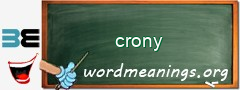 WordMeaning blackboard for crony